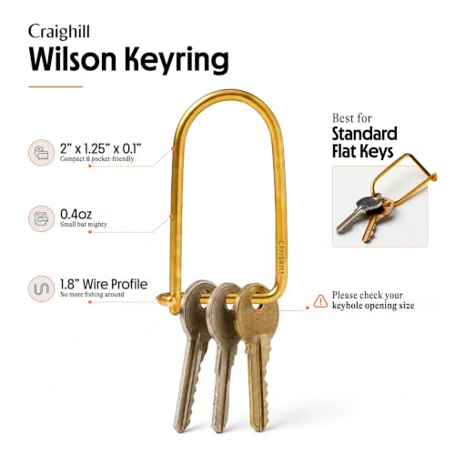 Image of Craighill Wilson Keyring - 2 inch Carabiner Keychain Clip, Key Ring for Car Keys, Lightweight, D Ring Key Organizer