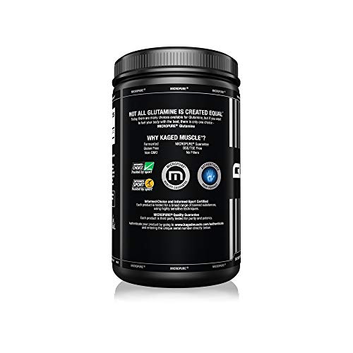 Kaged Muscle, L-Glutamine Powder 500 Gram, Vegan, Support Muscle Recovery, Post Workout, Glutamine, Banned-Substance Free, Unflavored, 100 Servings #TOP1