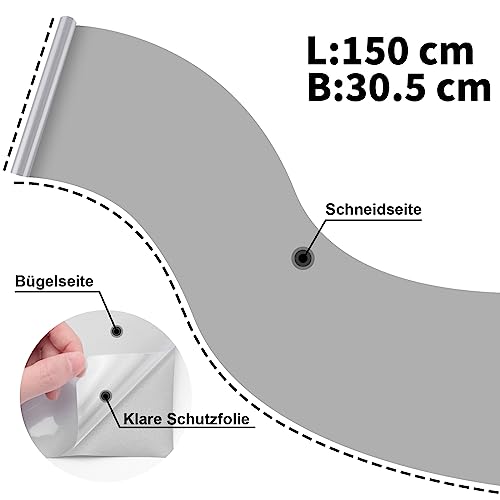 NANAPLUMS Reflektierende Plotterfolie Textil - Reflektierende Flexfolie Plotter Textil, Wärmeübertragung Vinyl für DIY T-Shirt, Taschen, Kleidung, Kissen(Hellgraue)