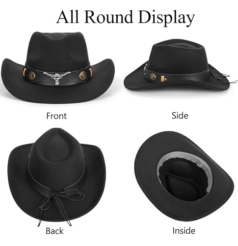 Kids Cowboy Hat for Boys Girls Western Felt Fedora Hat for 3-6 Years4