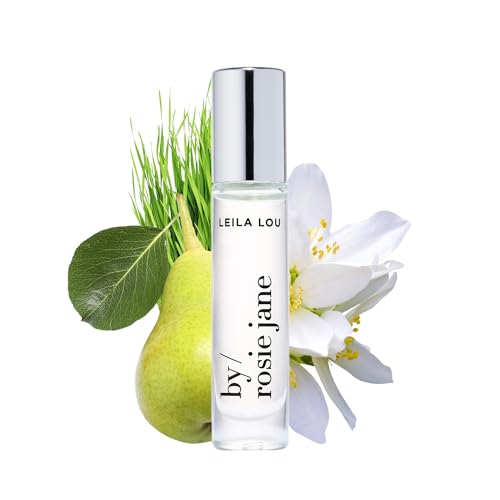 By Rosie Jane Perfume Oil (Leila Lou) - Travel Size Roll On Perfume with Notes of Juicy Pear, Sweet Jasmine & Tangerine Skin - Paraben, Sulfate & Phthalate Free (7ml)