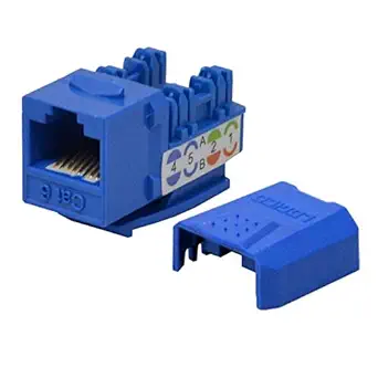 CAT6 Blue Network Ethernet 110 Punchdown 8P8C Keystone Jack (100/pack)