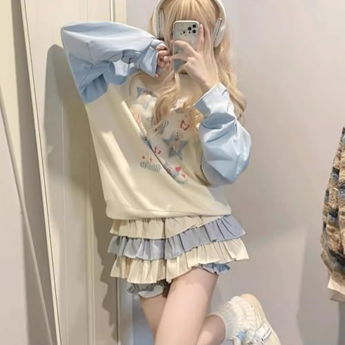 Lolita Skirts Kawaii Harajuku Fashion Gothic Clothes Elastic Waist Color Cute Lace Trim Tiered Short Skirt Shojo3