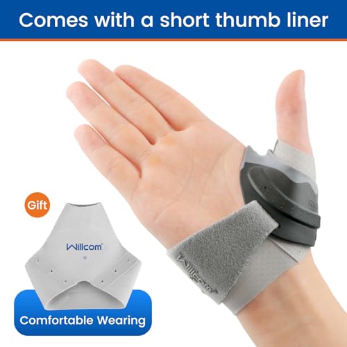 Willcom CMC Joint Thumb Stabilizer Brace for Osteoarthritis, Arthritis Pain Injury Relief Support, Spica Splint for Women and Men (Left Hand, Medium,7 3/4″- 8 7/8″)