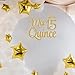 Mis Quince 15 Decal Sign for Balloon Kit Backdrop - Quinceañera Birthday Party Backdrop Decorations Mis Quince Años Gold Crown Wall Sticker Girl Sweet 15th Birthday Decor