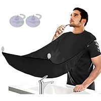 PARENCE.- Herren Bartschürze mit Saugnäpfen - Haarfänger, Lätzchen, Rasierzubehör - Schwarz