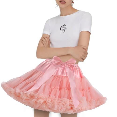 Petticoats for Women Elastic Waist Chiffon Petticoat Puffy Party Cosplay Underskirt Multi-Layer Short Tulle Skirt3