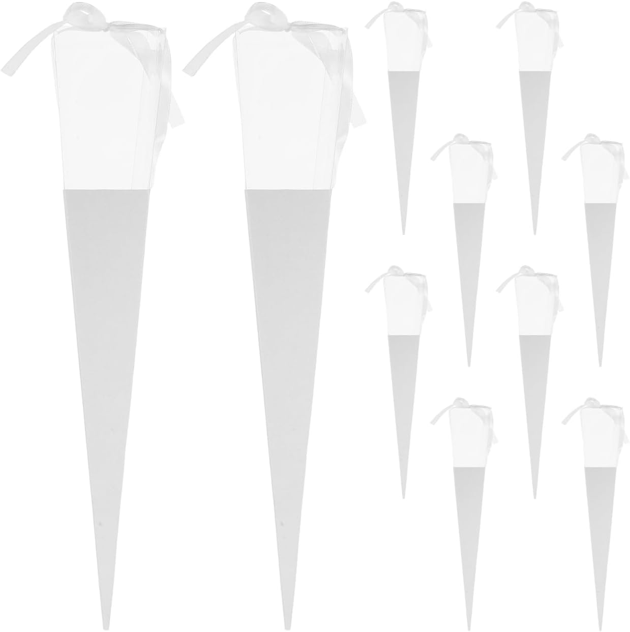 Angoily Single Rose Sleeve 10 Pcs Single Rose Box Cone Flower Bags for Bouquets Case Transparent Triangle Bag Diy Flower Wrapping for Graduation Wedding Birthday Floral Arrangement Valentine S Day