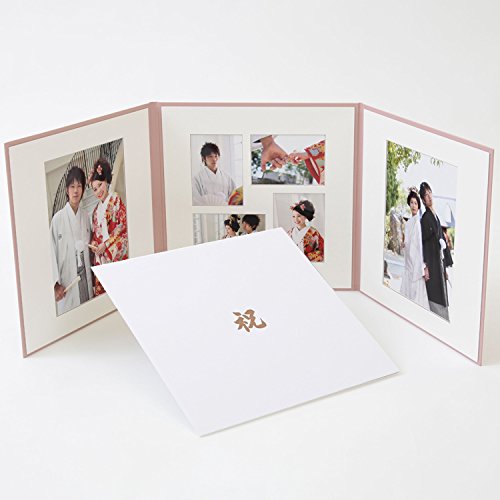 Amazon.co.jp: 写真台紙 3面 アルバム 6切2枚+L判4枚 文字のみ 白