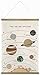 Bon et Beau 16 x 24 Inch Embroidered Solar System Wall Decor Framed with Wood Hanger - Outer Space Planets Poster for Boys and Girls Nursery, Bedroom, Playroom, Toddler and Kids Room