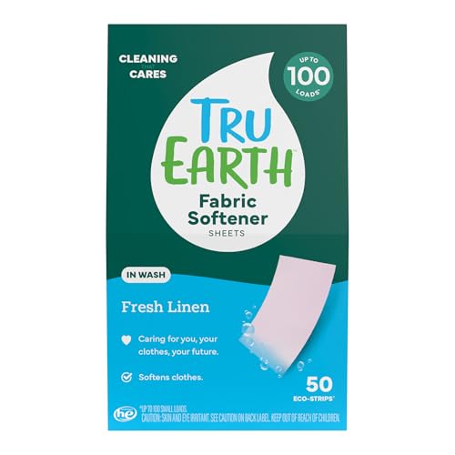 Image of Tru Earth Fabric Softener Sheets | Alternative to Fabric Softener Liquid and Pods | 50 Sheets | Fresh Linen