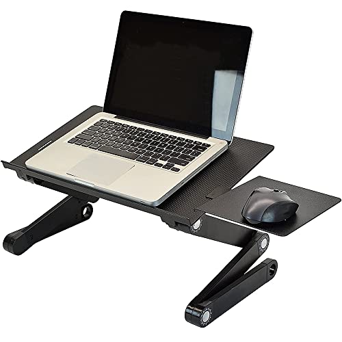 HUOLE Table de Lit Pliable - Table Pliable en Alliage Aluminium Table de lit Compacte et Légère pour PC Portable, Plateau Support de Lecture inclinable pour...