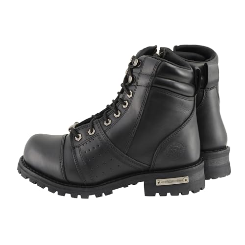 Milwaukee Leather Men's Lace to Toe Boot Round Black - MBM90004