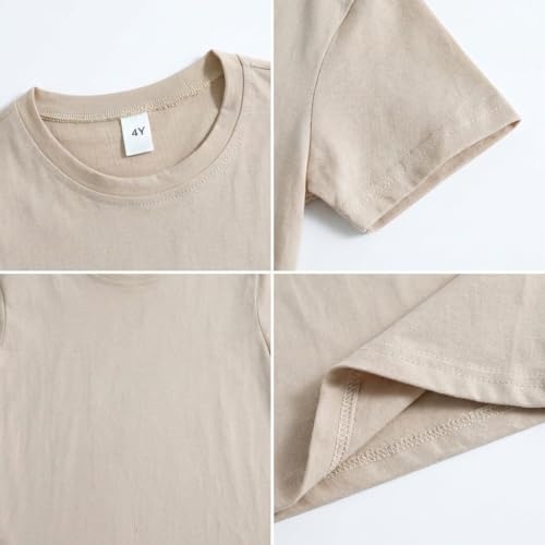 Image of Kids T Shirt Short Sleeve Crewneck Tee for Toddler Boys and Girls Cotton Basic Summer Top 2-6 Years