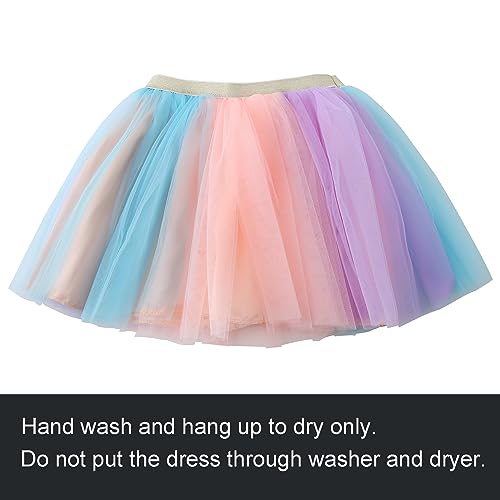 Image of Jastore Girls Layered Rainbow Tutu Skirt Dance Dress Ruffle Tiered Clubwear