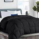 COHOME 2200 Series Queen Size Down Alternative Comforter Quilted Duvet Insert with Corner Tabs - All Season Reversible Luxury Hotel Bedding Comforter - Winter Warm - Reversible - Black