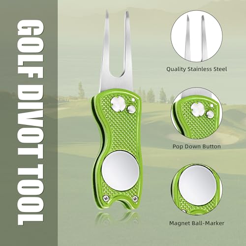 image for Mile High Life All Metal Foldable Golf Divot Tool with Pop-up Button &