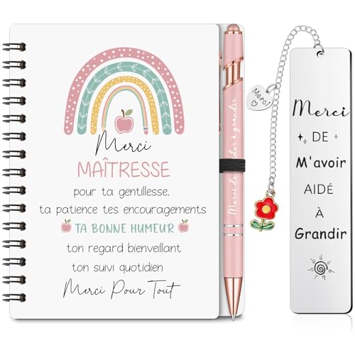 Sinmoe Regalo de Agradecimiento para el Maestro Cuaderno Espiral Bolígrafo Marcador Inspirador Cuadernos de Bolsillo con Bolígrafo y Marcapáginas Regalos de Graduación para Profesores y Maestros