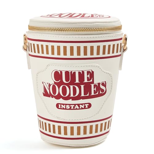 Cute Noodles Instant Cup Shape Crossbody Bag for Women, Novelty Purse with Adjustable Strap Fun Handbag
