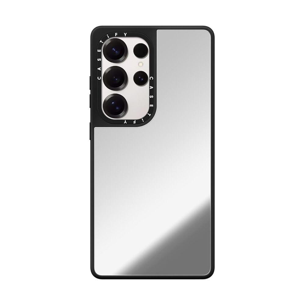 CASETiFY Mirror Magnetic Galaxy S25 Ultra Case [Compatible with Magsafe] - Silver on Black