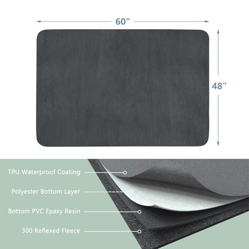 Image of INVENHO Washable Pee Pads for Dogs 60 inchx48 inch Reusable Dog Pads Large Upgrade Non-Slip Dog Pee Pads Heavy Absorbency Puppy Pee Pads Quick Dry Whelping Pads /Waterproof Puppy Training Pad