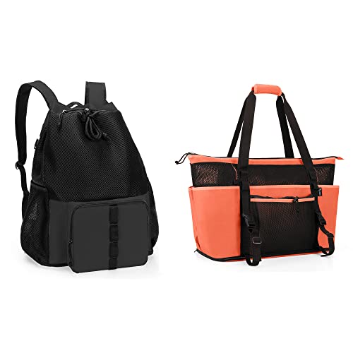 Fasrom Extra Large Mesh Beach Bag Bundle With Mesh Beach Backpack For Beach Or Pool Trip #TOP9