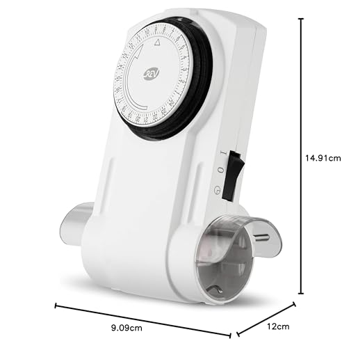 REV Zeitschaltuhr Twintime - mechanische Schaltuhr für die Steckdose, 96 Zeiten/Tag, 1800W, weiß