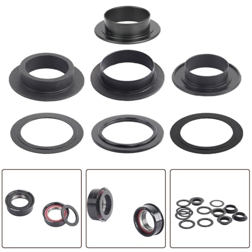 Startbuymore Bike Bottom Bracket Adapter Middle Shaft Conversion Black Side Cover Repair Parts Bicycle Bottom Bracket Conversion Kit (7# 25-24mm)