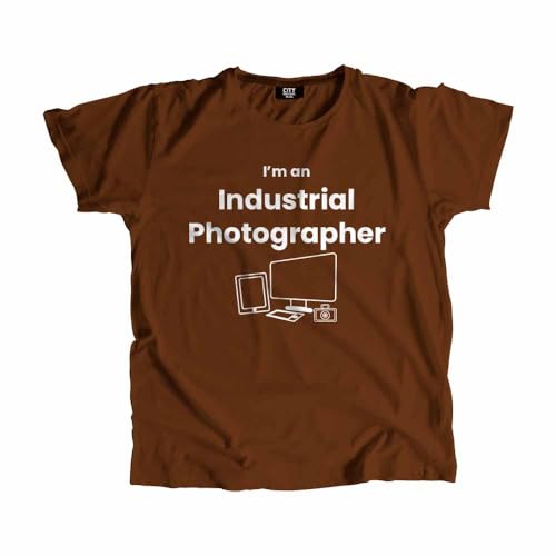 T-shirt photographe industriel marron unisexe vêtement coton