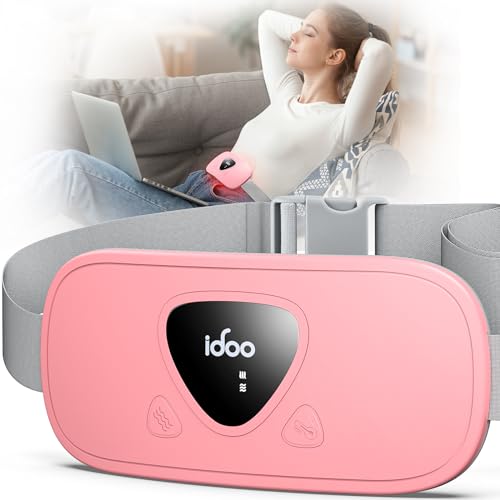 iDOO Heating Pad for Period Cramps, Mothers Day Gifts, FSA HSA Eligible Approved, Portable Heat Pad for Menstrual Cramp Relief, Travel Heating Pad, Electric Cordless Heating Belt (Pink)