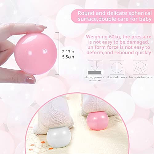 Ball Pit Balls For Kids - 100 Pieces Crush Proof Stress Balls Bpa&Phthalate Free Non-Toxic Soft Plastic Ball For Baby Birthday Pool Play Water Toy Wedding Playpen Pit Accessories (100 Balls-Pink) #TOP3