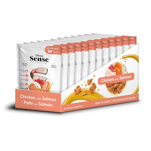 DIBAQ Sense Cat Bites Grain Free, alimento Completo, bocaditos en Salsa para...
