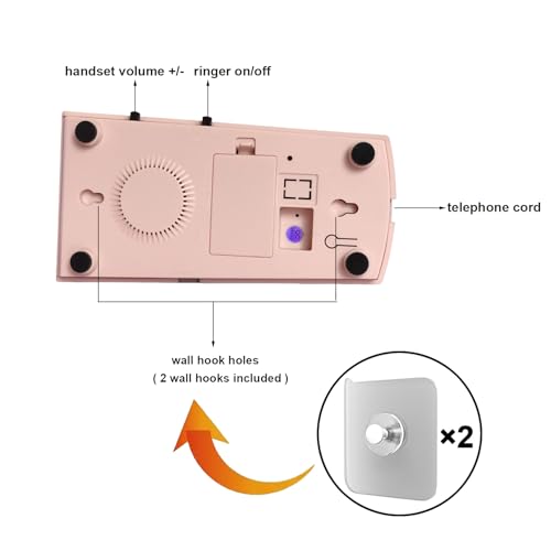 Téléphone à l'ancienne mode rose avec finitions haut de gamme - 7