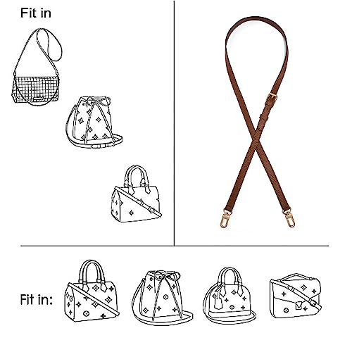 Image of Full Grain Leather Adjustable Replacement Strap Cross Body Bag Purse,1.8 CM Width 18 Colors (Brown)