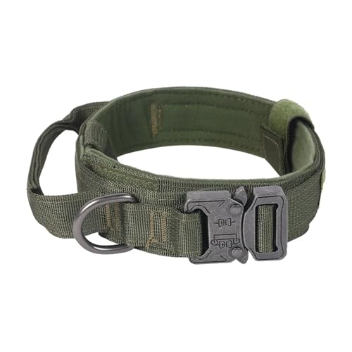 Collier tactique pour chien en nylon militaire vert armee de taille M - 2