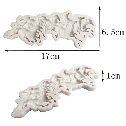 Image of FirstTry Animal Fondant Mould I 3D 7 Running Horses Shape Silicone Chocolate Mold I for DIY Handmade Cake Decor Polymer Clay Cookies Ice Cube Dessert Pastry Muffin Soap Resin Candle Art Crafts