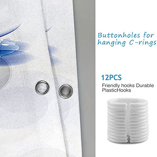 Rideau de douche polyester KnSam bleu imperméable 150x200