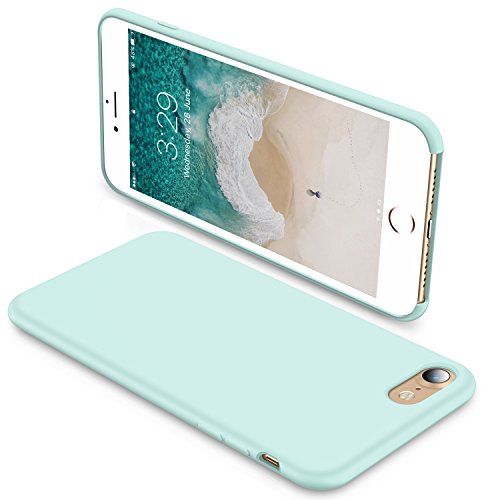 Torras Designed For Iphone Se Case 2Nd/ Iphone 7 Case/Iphone 8, Liquid Silicone Gel Rubber Case Soft Microfiber Compatible With Iphone 8/ Iphone 7/ Iphone Se 2Nd Generation, Mint #TOP4