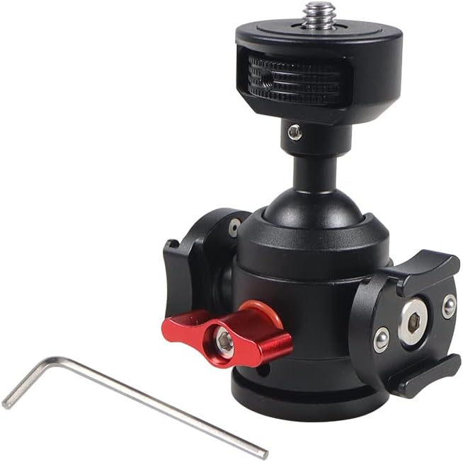 FEICHAO Swivel Tripod Ball Head 1/4" Screw Cold Shoe Mount Adapter for SLR Camera Tripod Microphone Expanded Accessories (Type D)