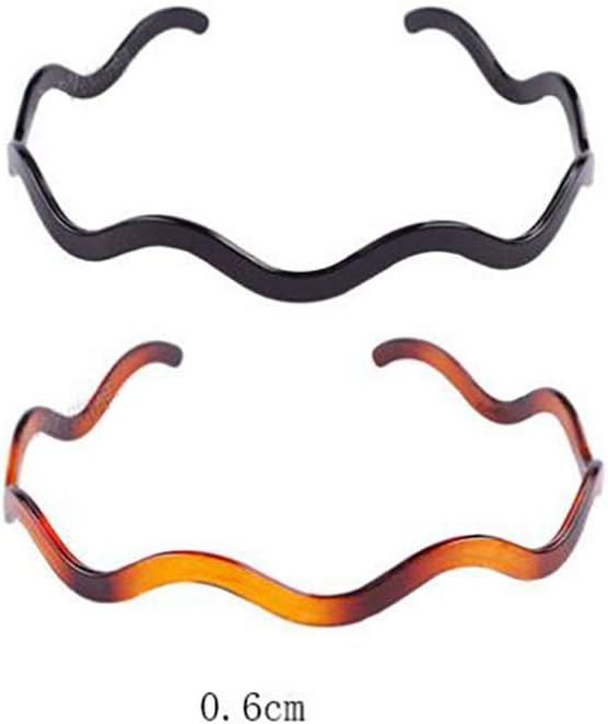 Set of 2 Women Girls Hard Plastic Headband Hair Hoop Black and Brown High-grade Headwear Hairband (Style E#) - Image 3