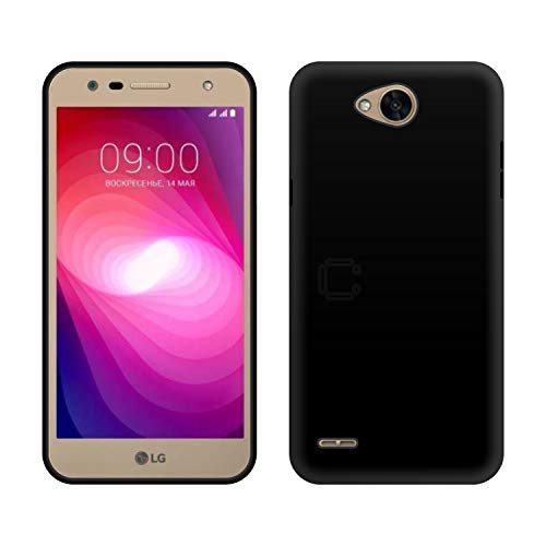 Image of Case Creation Compatible for LG X Power 2 2018 Back case, for LG X Power 2 Slim Flexible Smart Look case with 360 Camera All Angle Protection (Pure Black)