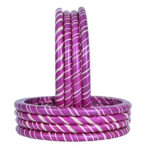 Image of Lac Bangle Set For Women and Girls | Jaipuri Lakh Lehariya Chudi Set | Rajasthani Traditional Chuda |Set of 8