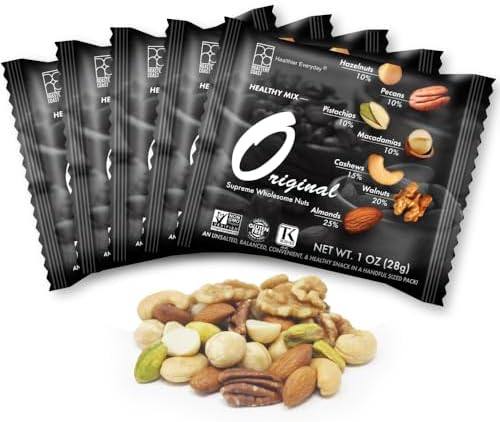Daily Nuts Original Mixed Nuts | Mixed Nuts Snack Packs | Individually Wrapped Snacks | Unsalted Mixed Nuts | Nut Snacks | No Peanuts | Deluxe Snack (50 Packs)