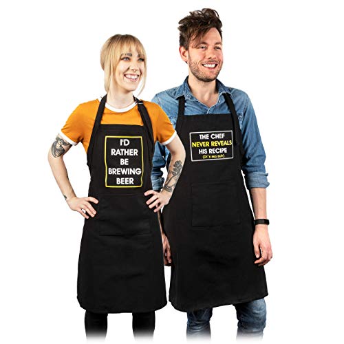 Napfell 2 Pack Funny Aprons for Men & Women with Large Pocket