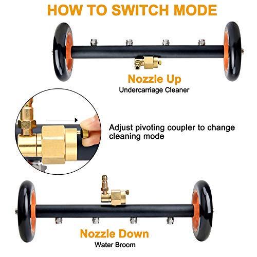 WARMQ 2-in-1 Pressure Washer Undercarriage Cleaner Water Broom, 16