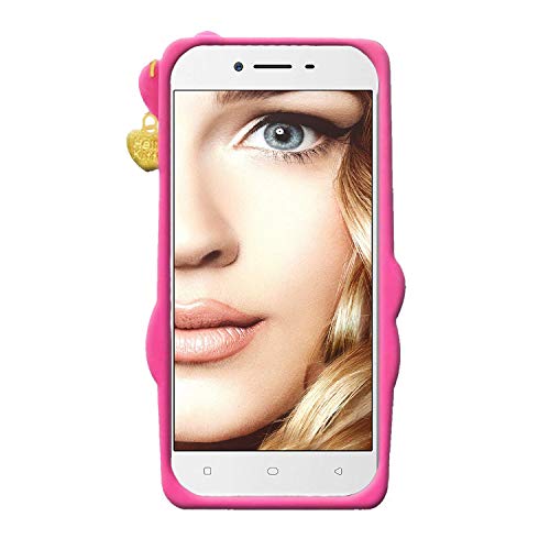 Image of Unirock Hello Kitty Back Case Cover for Oppo A37| 3D Cute Hello Kitty Case |Soft Silicone Rubber Back Cover with Pendant Kitty Cover for Oppo A37 (Pink)