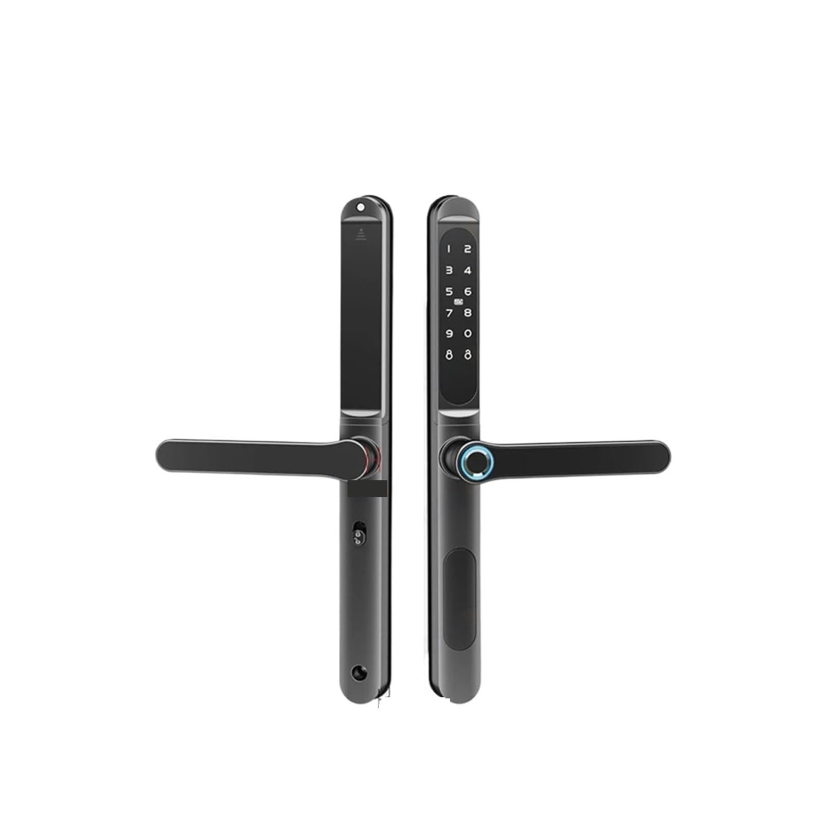 Cerradura de puerta corredera inteligente de 2,8 cm de ancho delgado con huella dactilar, código de tarjeta IC, antibloqueo electrónico, TTLock impermeable, de aluminio