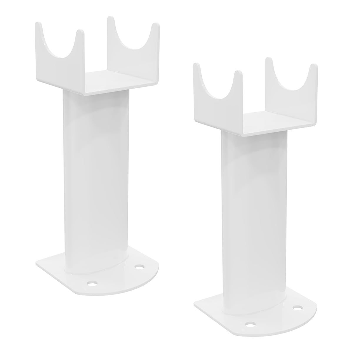 Warmehaus Floor Mounting Brackets for Oval Column Radiator 2PC/Set White