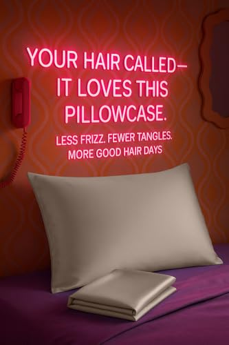 Image of BLISSFORD Satin Pillowcase with Zipper, for Hair and Skin Care, Feels Soft and Cool Like a Silk Pillowcase, Satin Pillow Cases 2 Pack, Slik Pillow Cover, Pewter, Queen Size - Set of 2