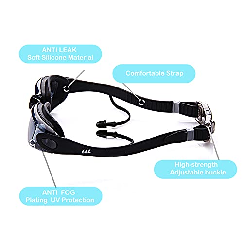 Óculos de natação,À prova de vazamento Antiembaçante antiUV, Ajustável Visão Ampla Triatlo Adequado